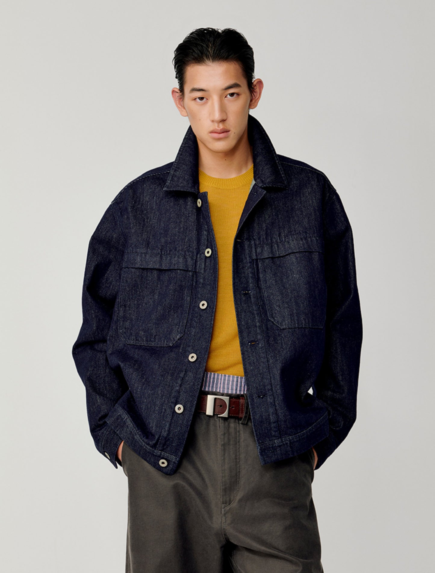 Double patch pocket denim jacket