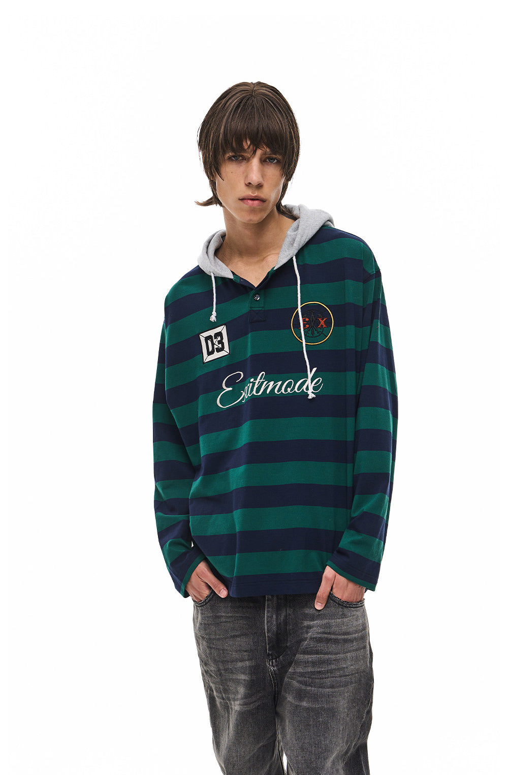 Casual Embroidered Hooded T-Shirt