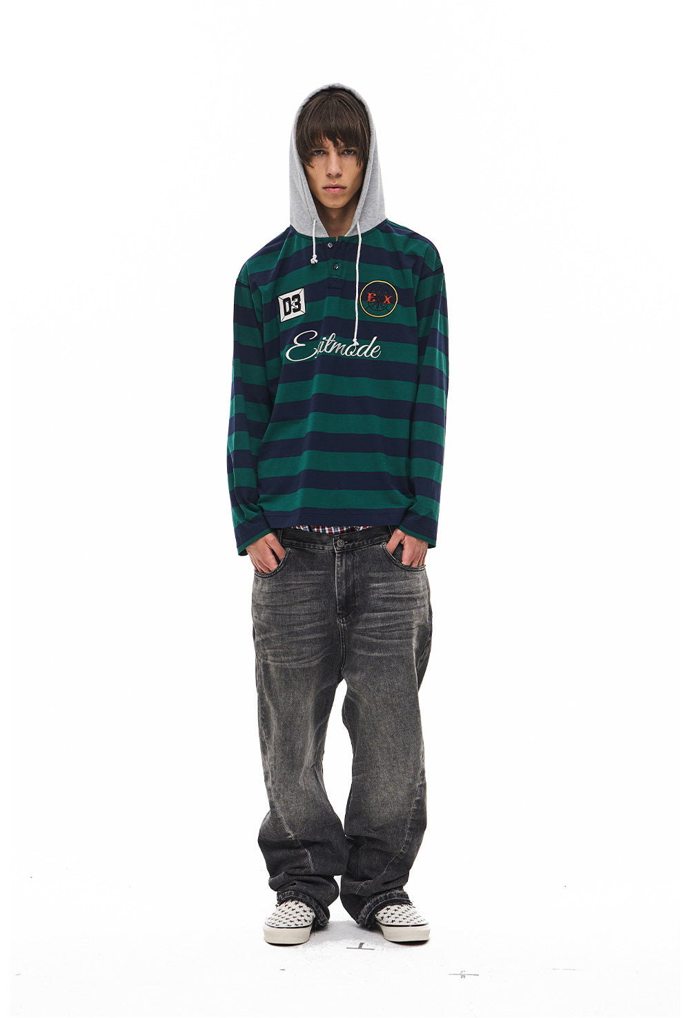 Casual Embroidered Hooded T-Shirt