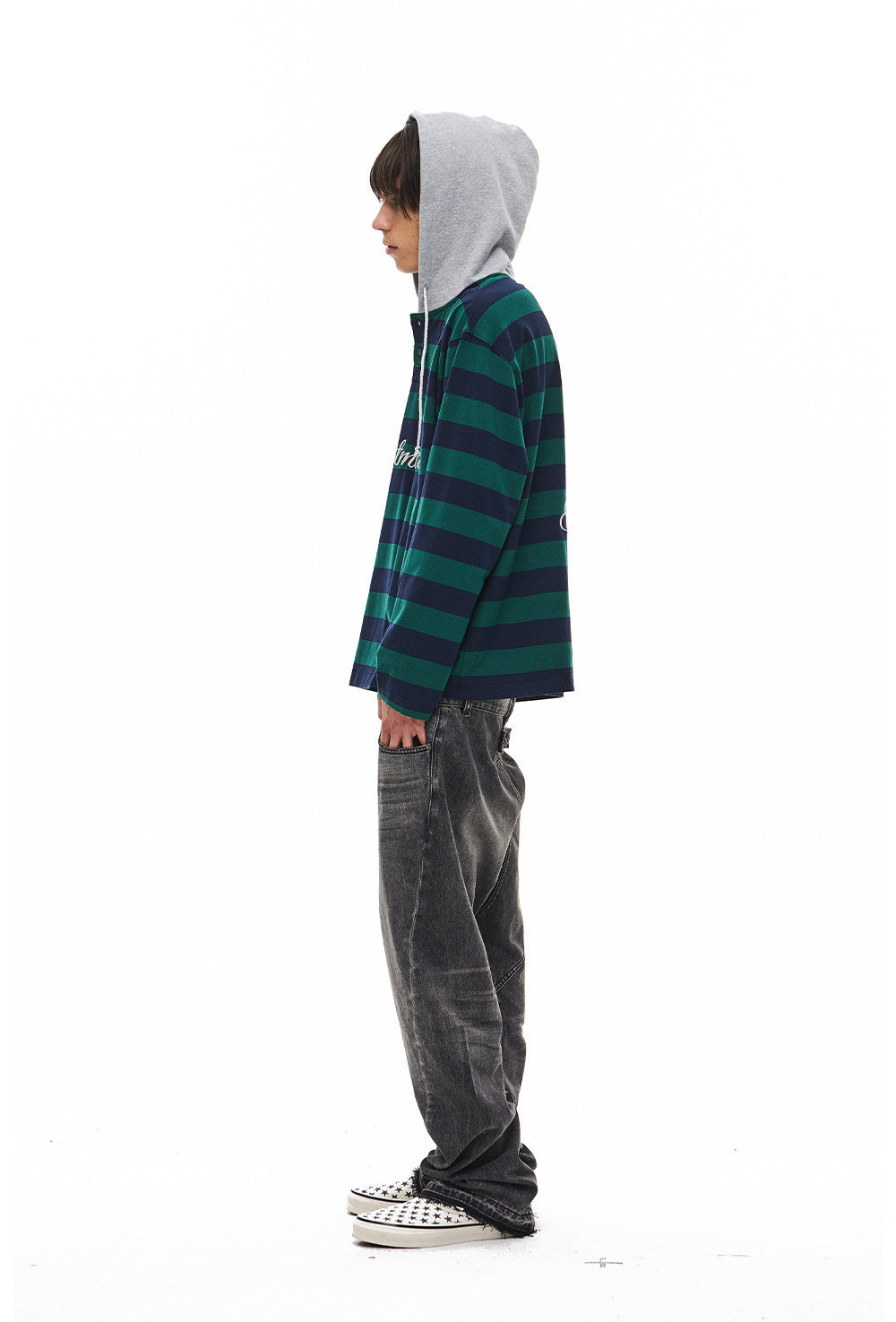 Casual Embroidered Hooded T-Shirt
