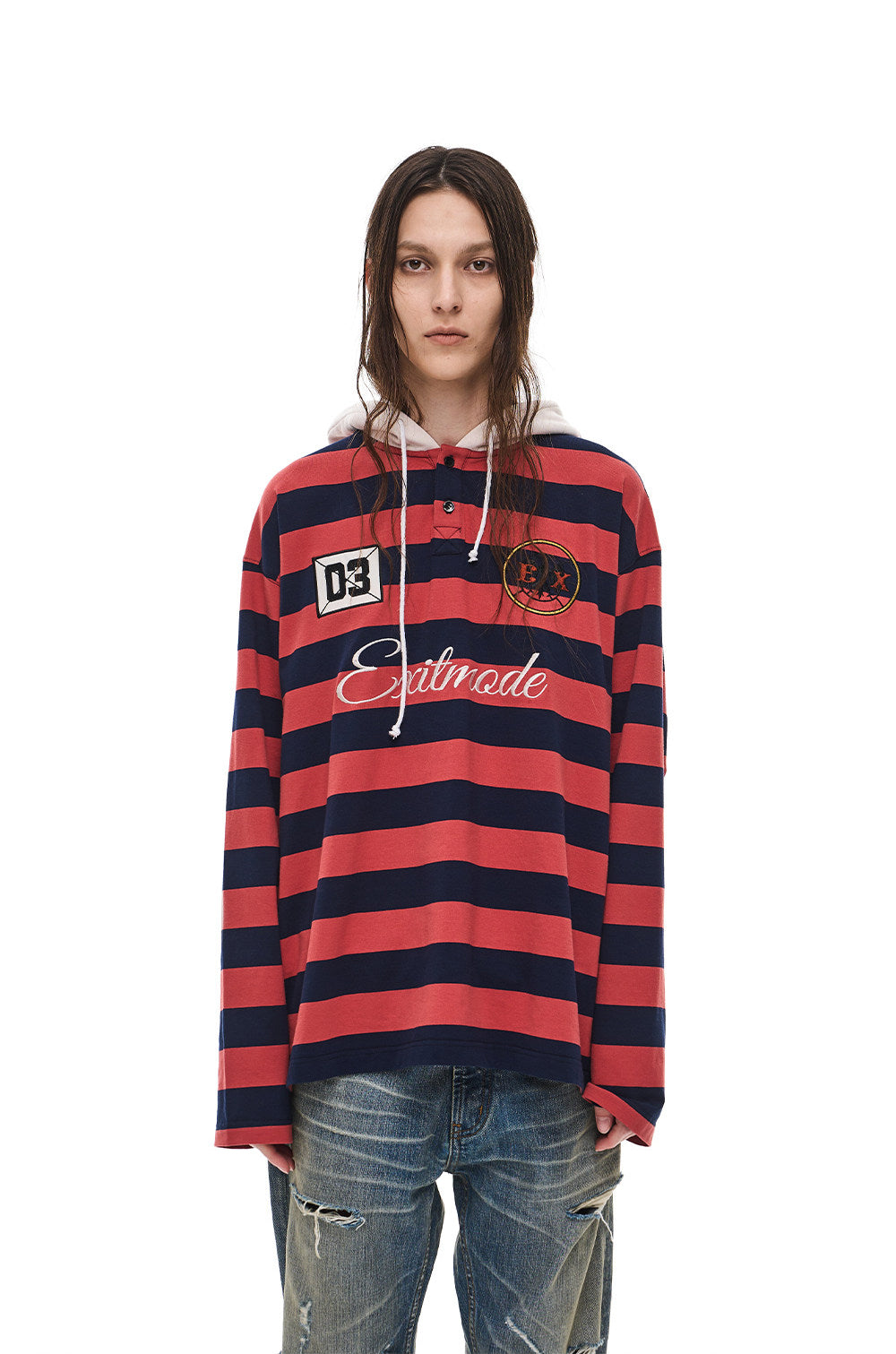 Casual Embroidered Hooded T-Shirt