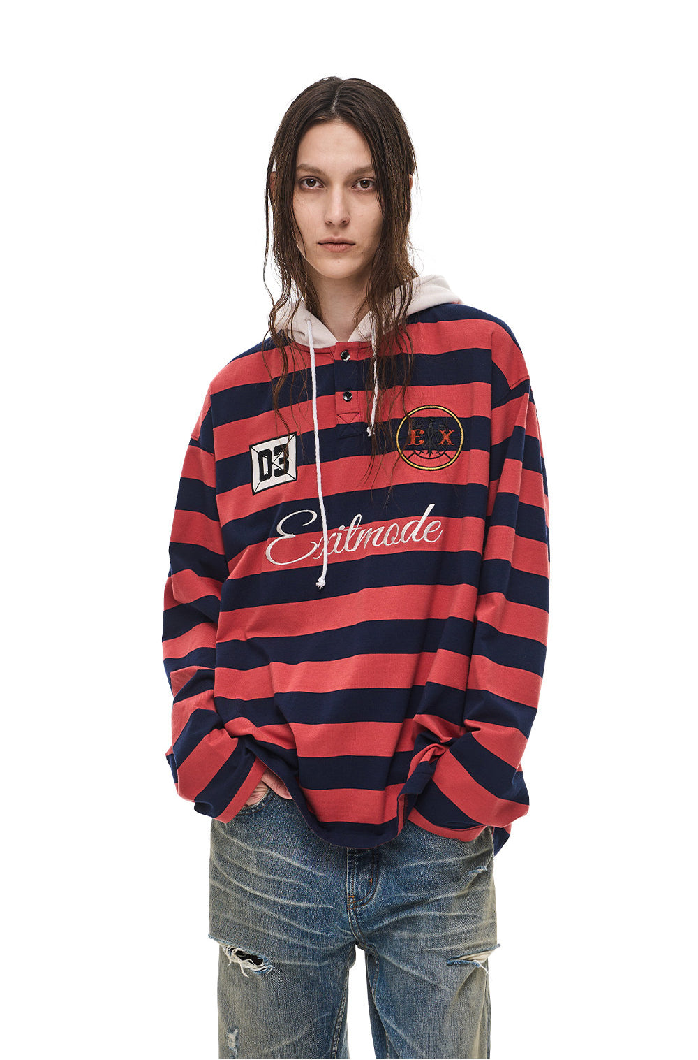 Casual Embroidered Hooded T-Shirt
