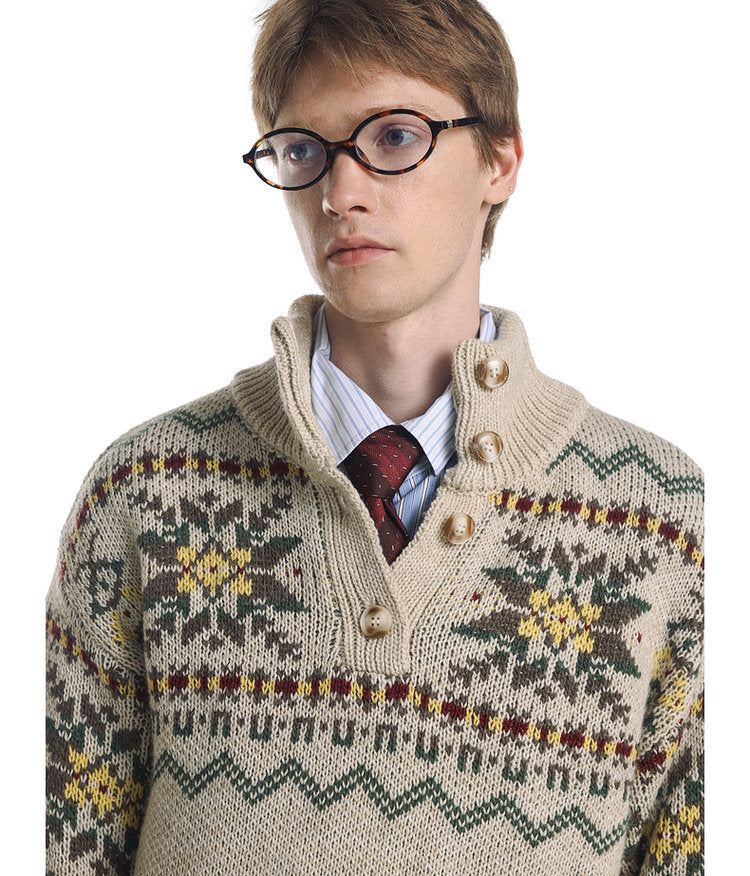 Wool Blend Color Block Sweater