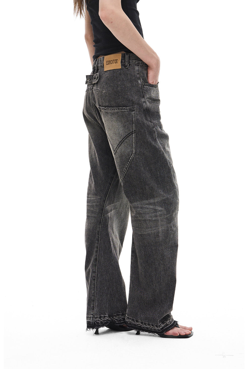 Vintage Washed Smoke Black Jeans