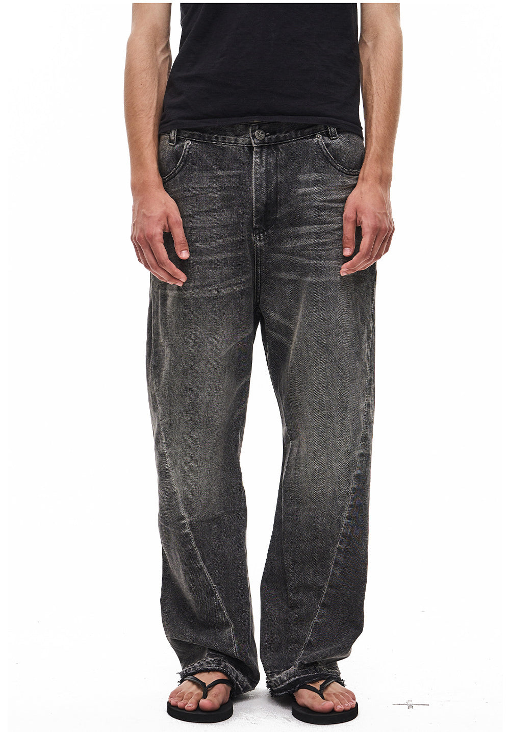 Vintage Washed Smoke Black Jeans