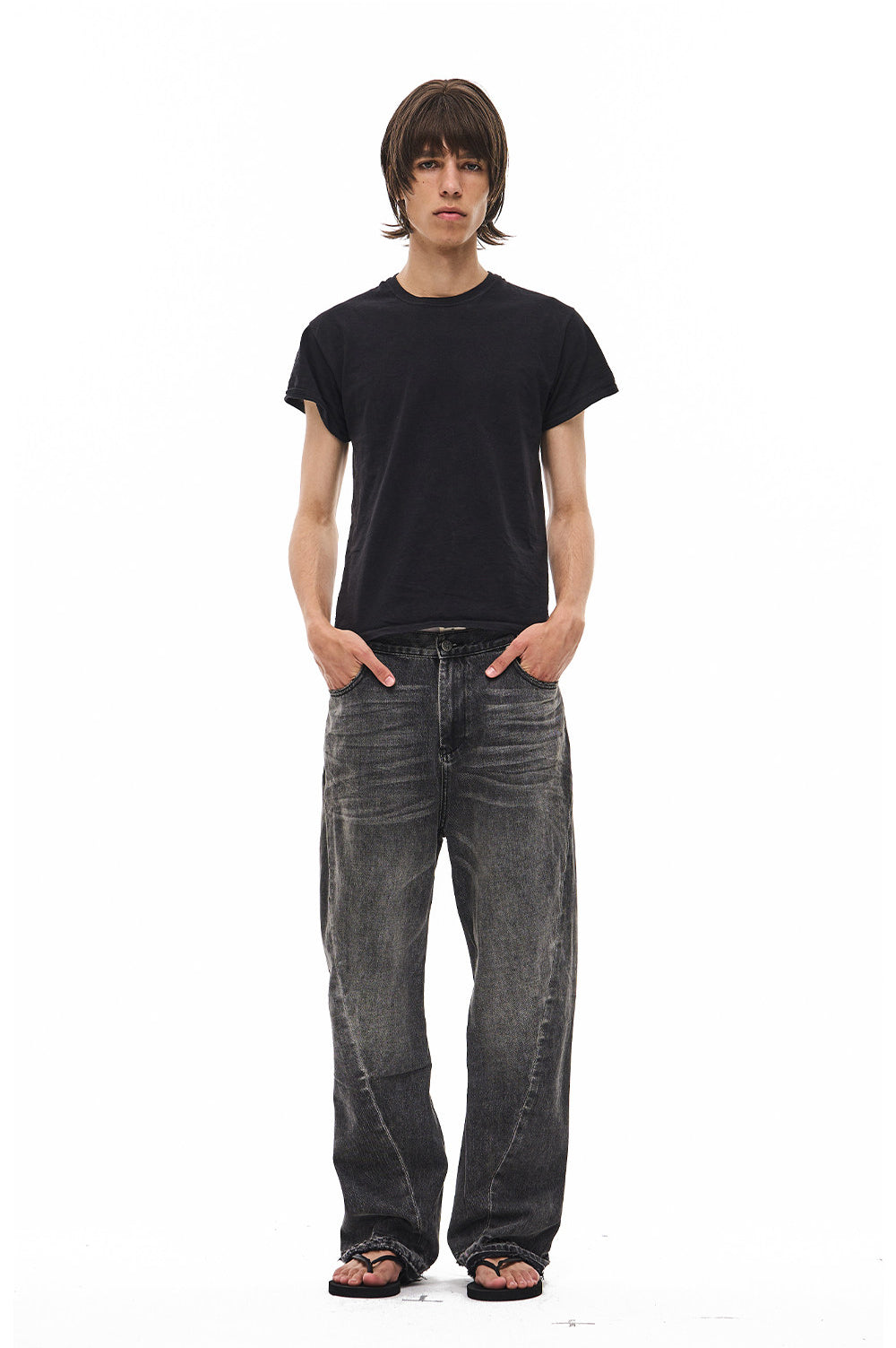 Vintage Washed Smoke Black Jeans