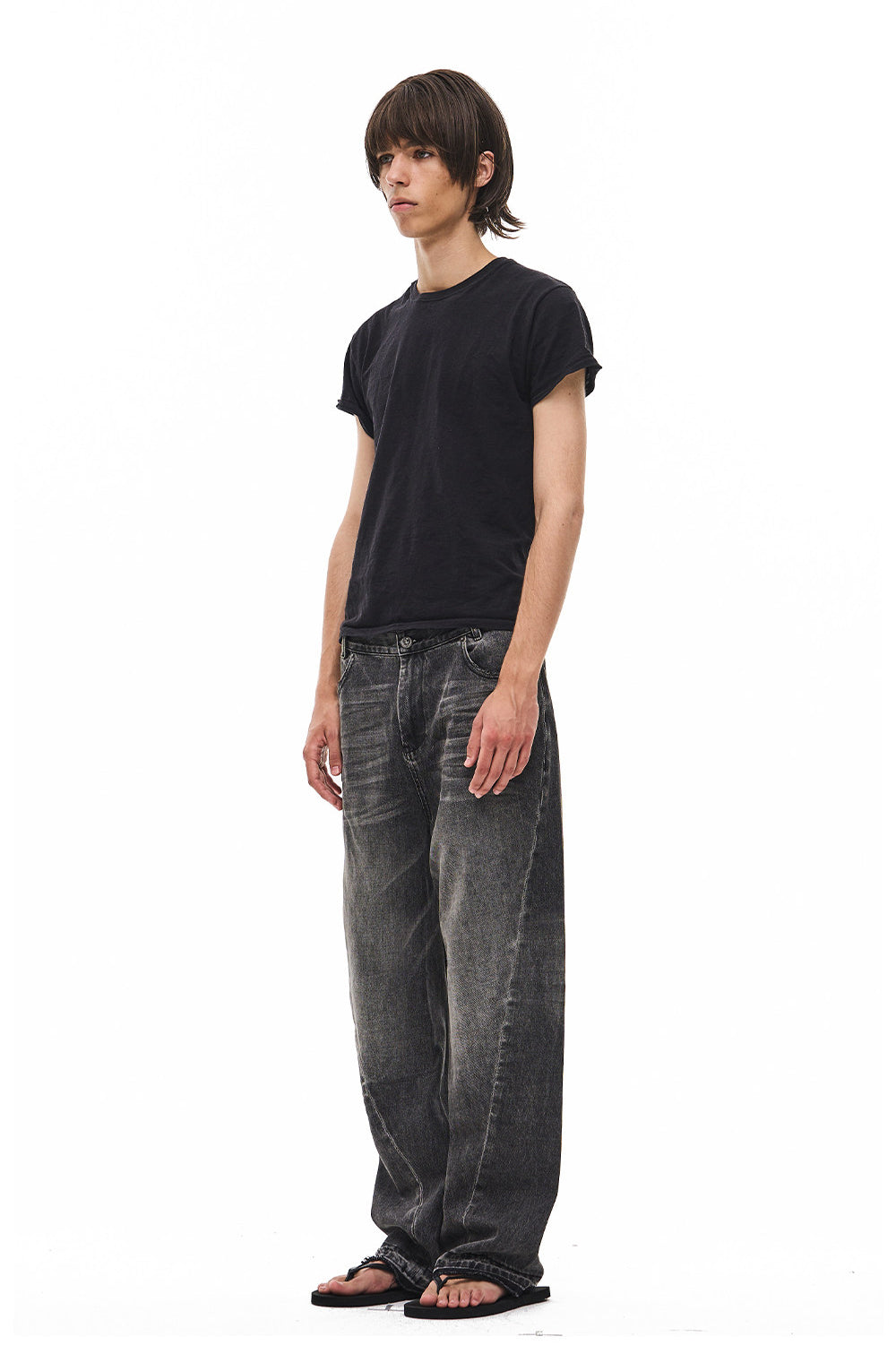 Vintage Washed Smoke Black Jeans