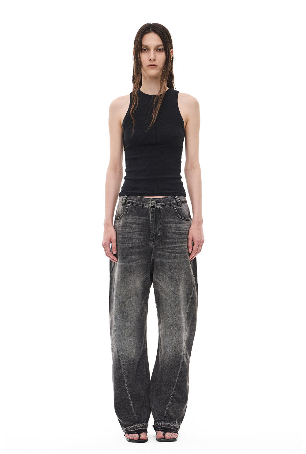 Vintage Washed Smoke Black Jeans