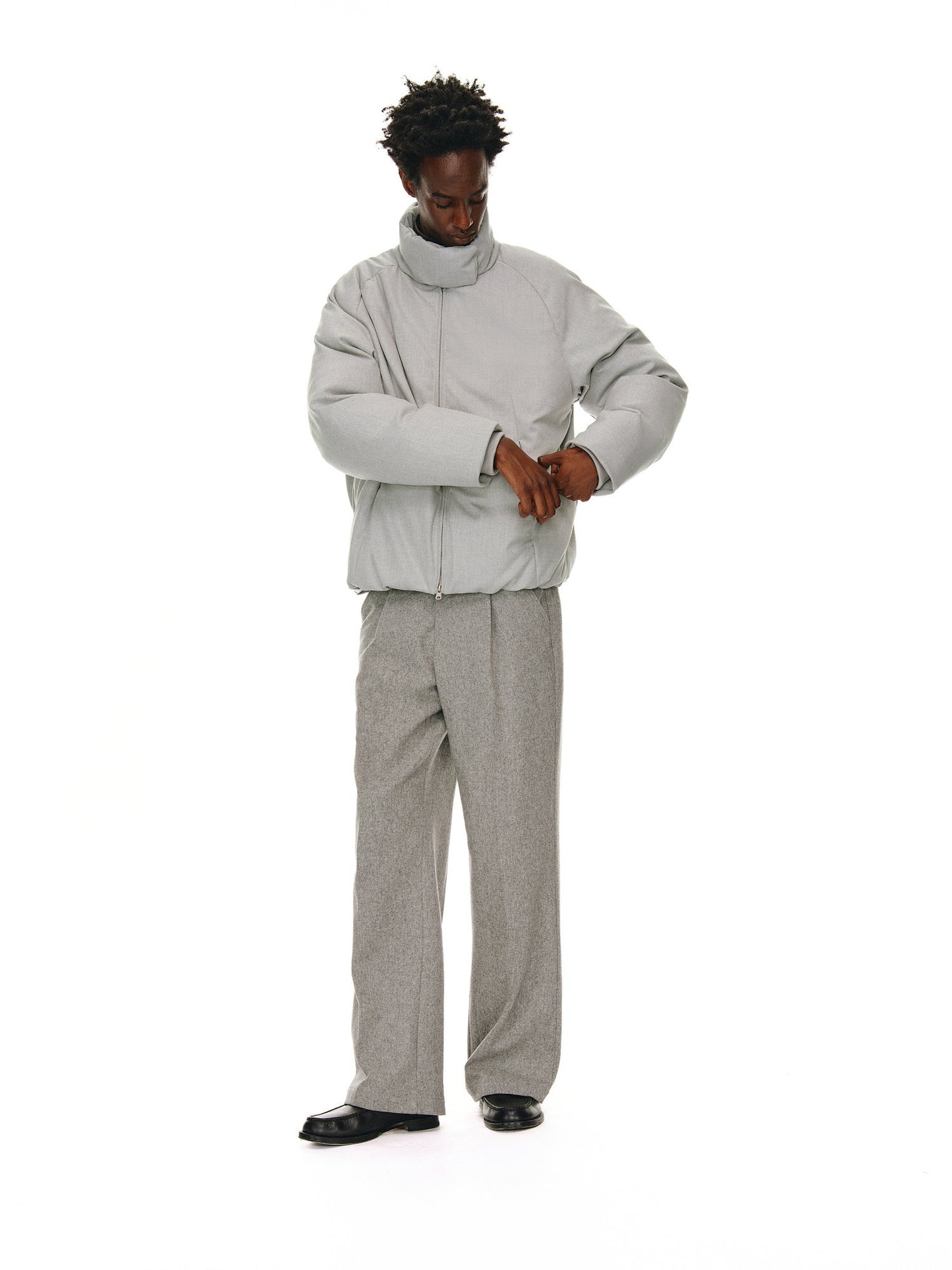 Woven Scarf Down Jacket