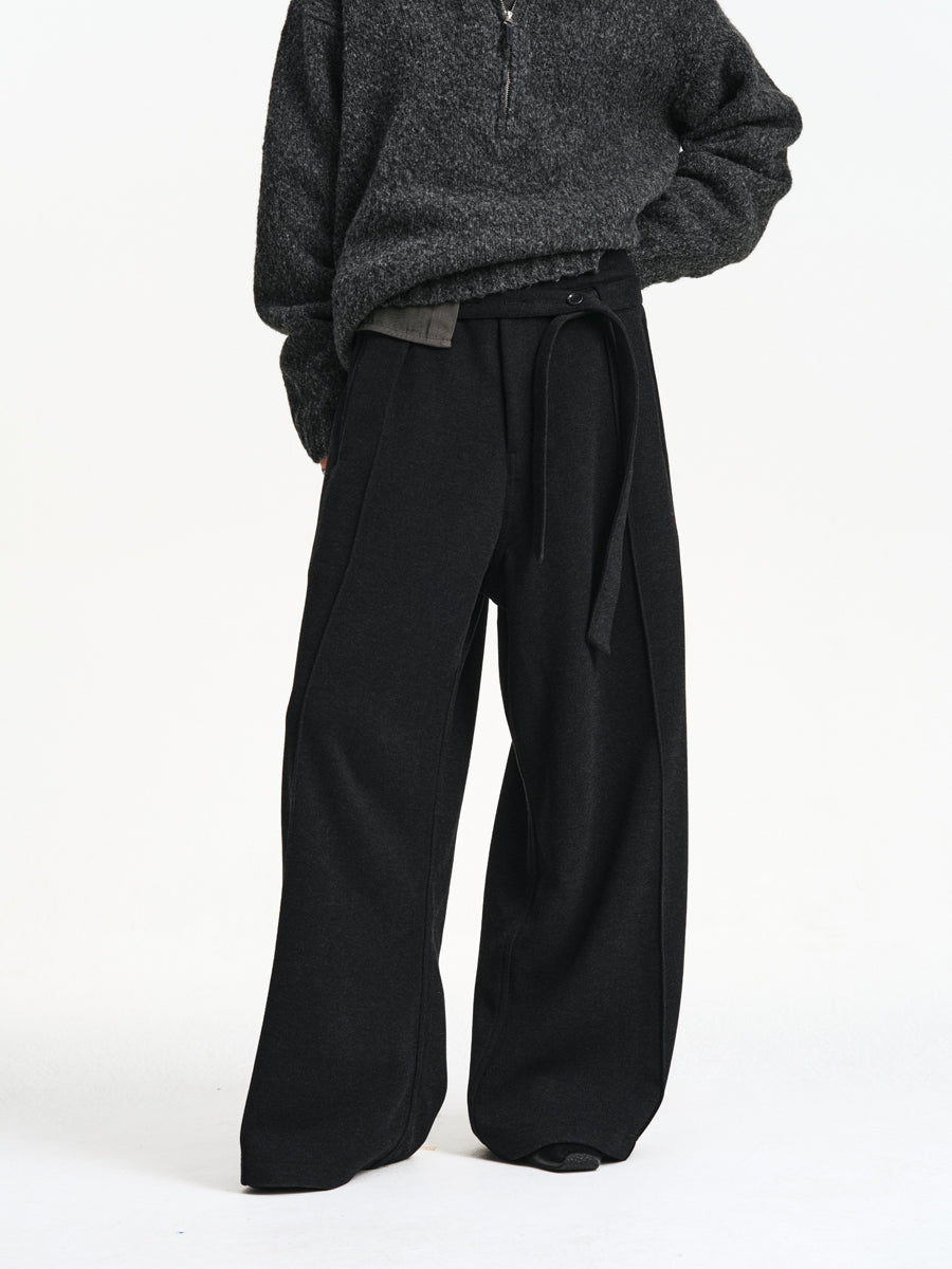 Belted Wide-Leg Pants