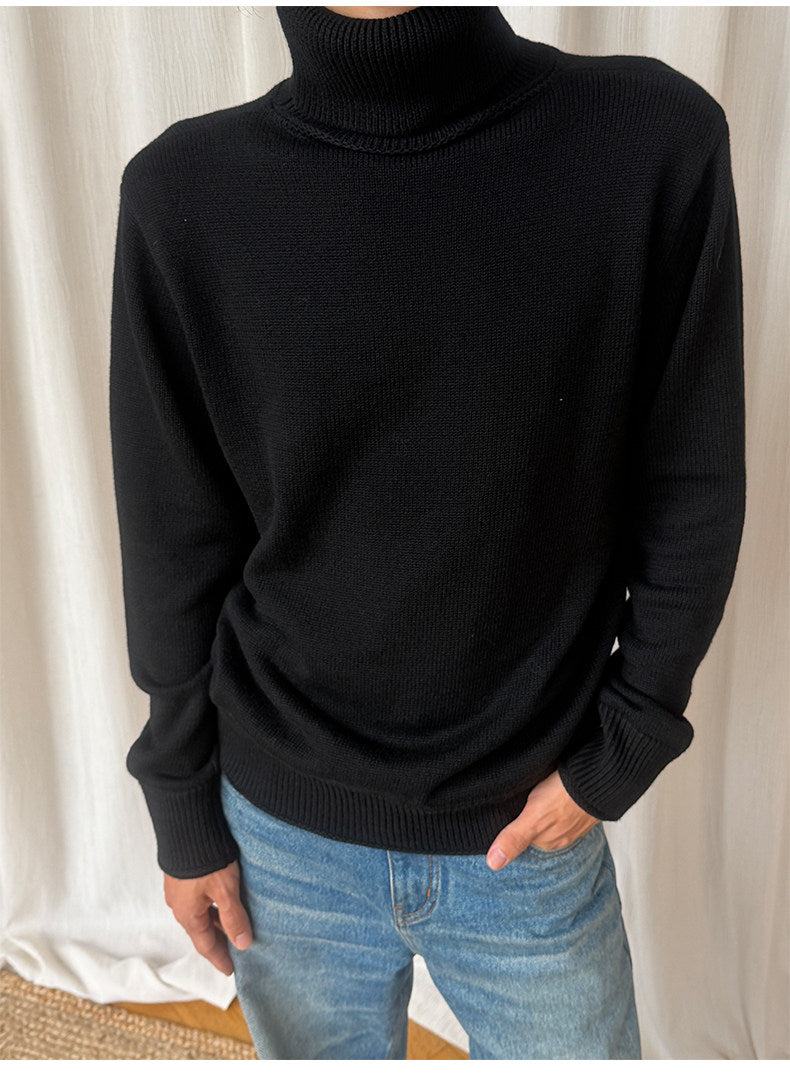 Thick Wool Blend High-Neck Sweater