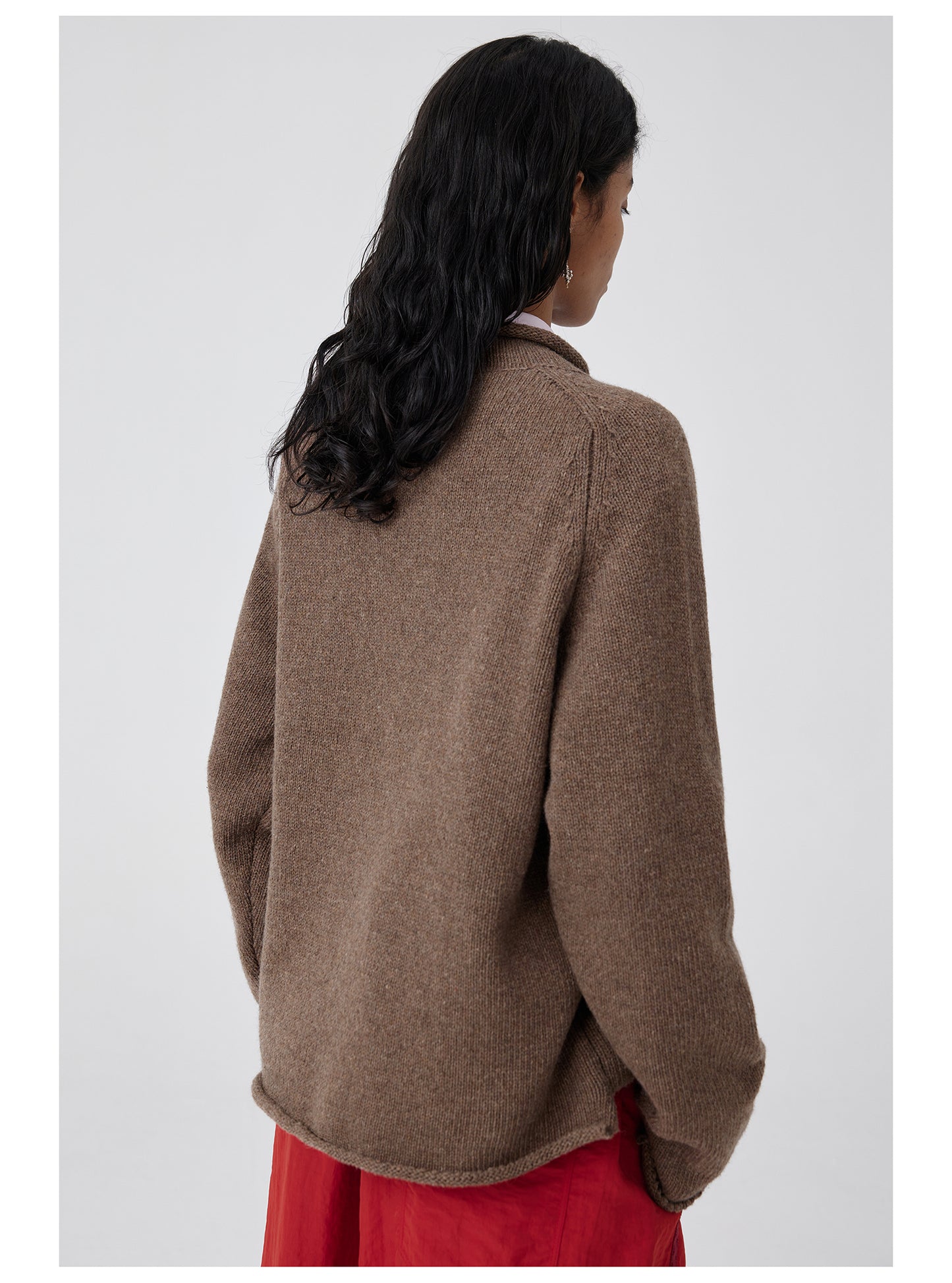 High Neck Curl Sweater