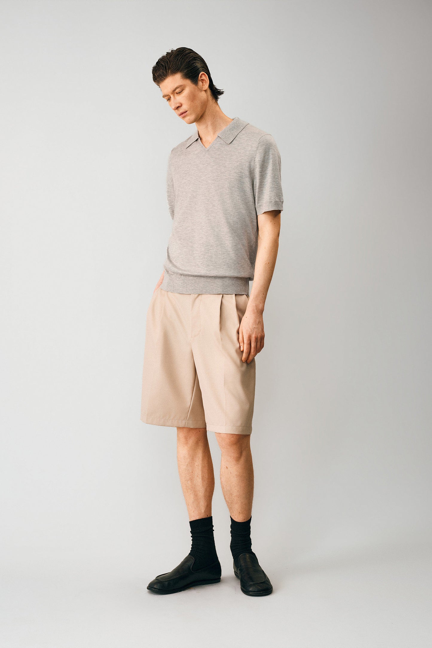 Double-Pleated Shorts