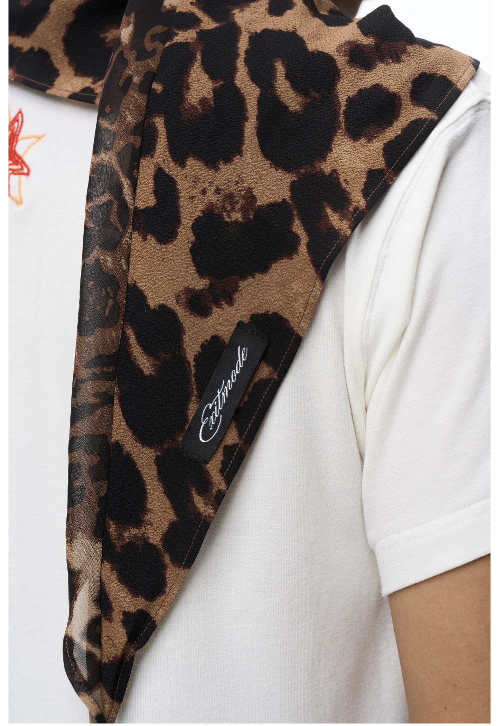 Leopard-Print Patchwork Scarf
