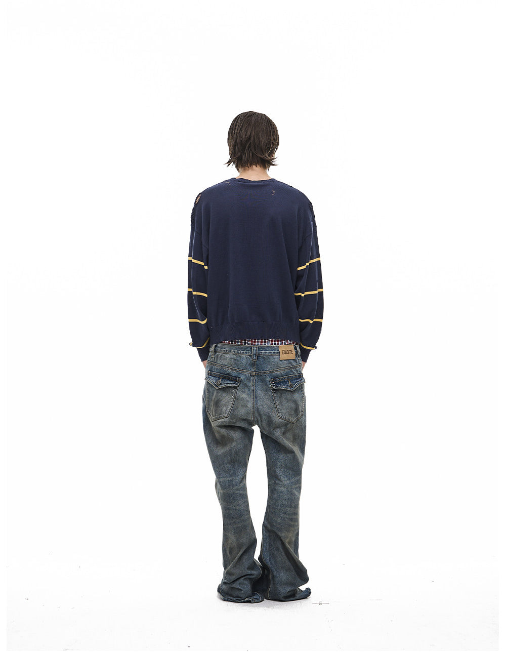 Patch-Embroidered Knit Pullover Sweater
