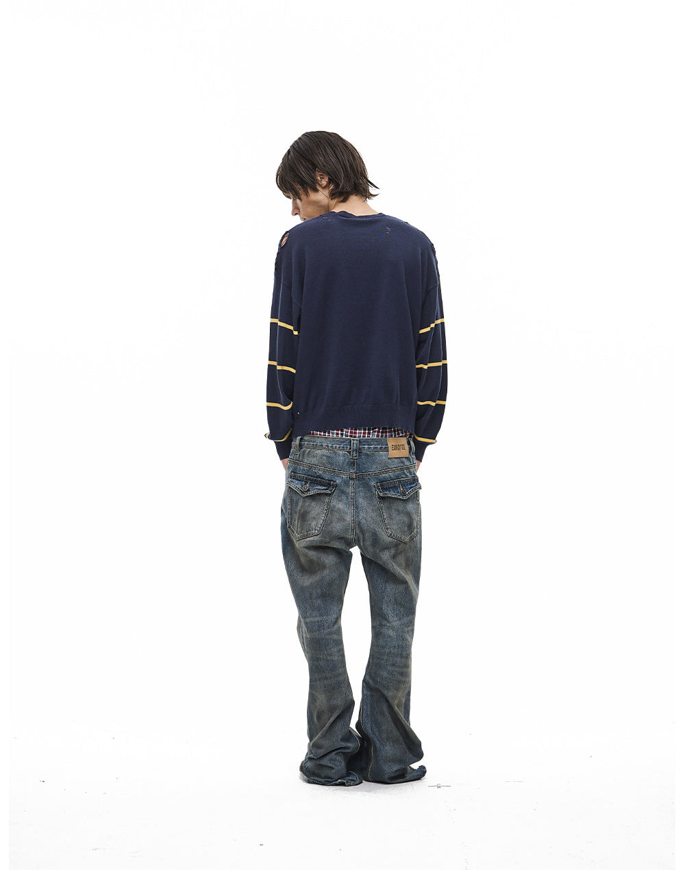 Patch-Embroidered Knit Pullover Sweater