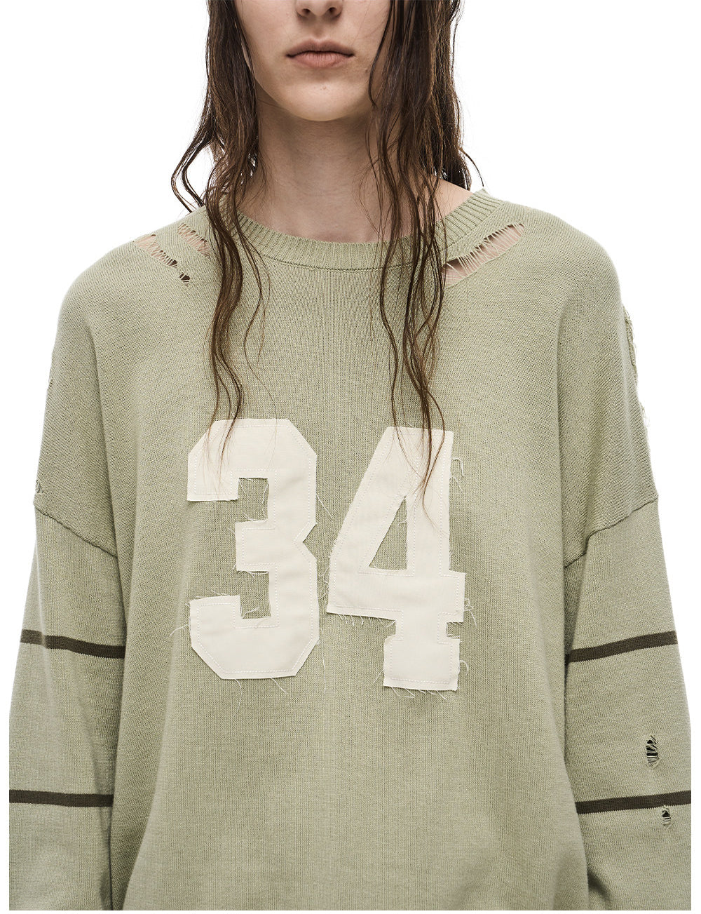 Patch-Embroidered Knit Pullover Sweater