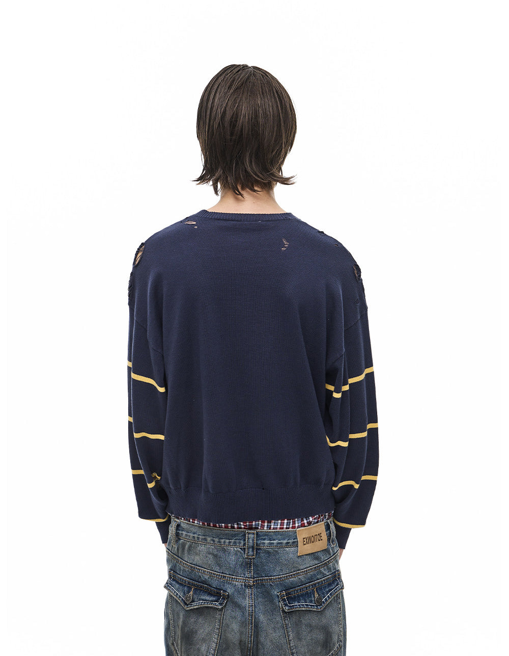 Patch-Embroidered Knit Pullover Sweater