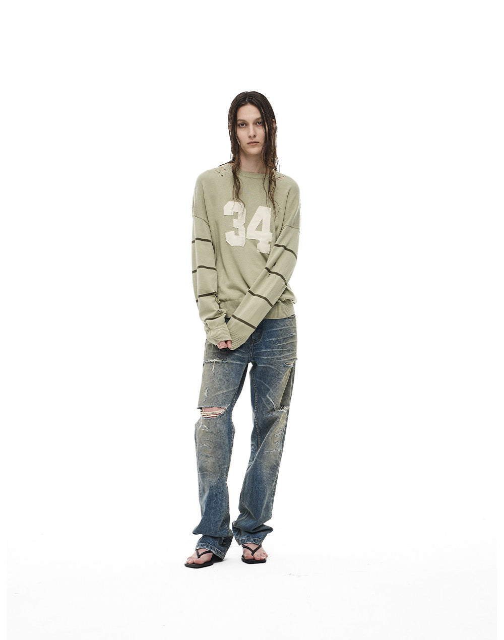 Patch-Embroidered Knit Pullover Sweater