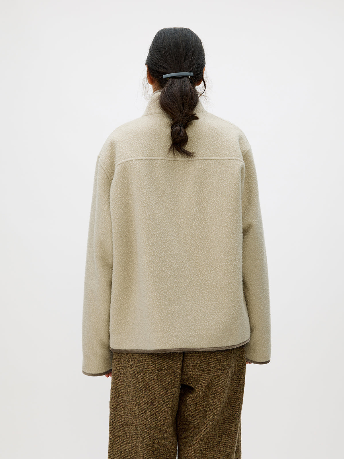 Color Block Zipper Casual Jacket