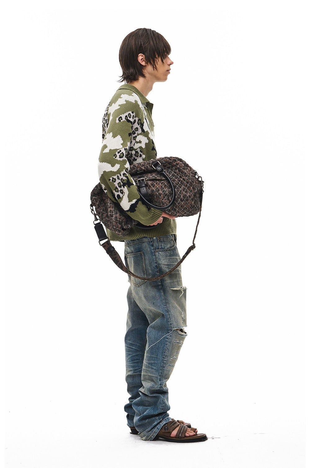 Retro Camouflage Leopard-Print Casual Knit