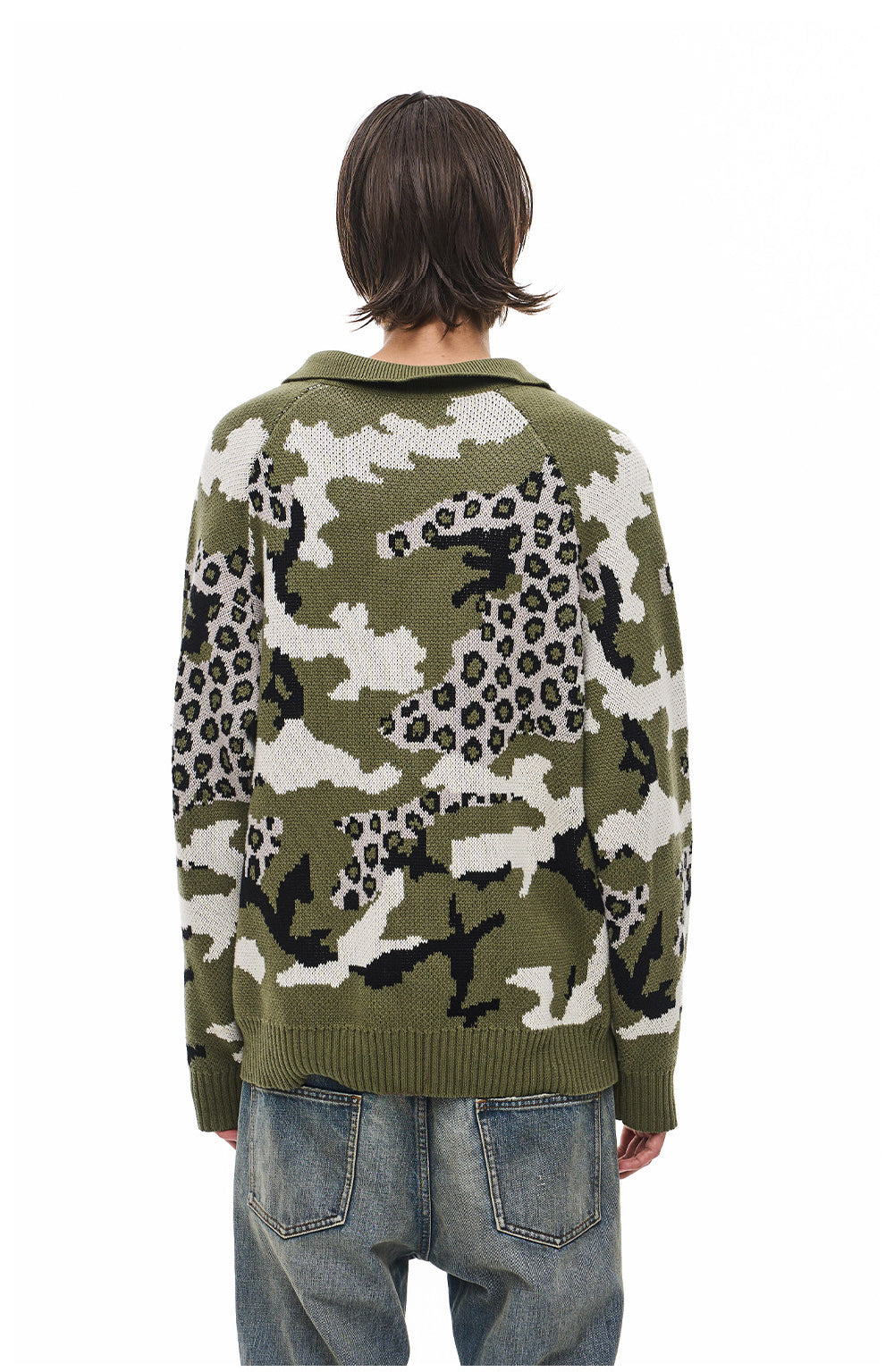 Retro Camouflage Leopard-Print Casual Knit