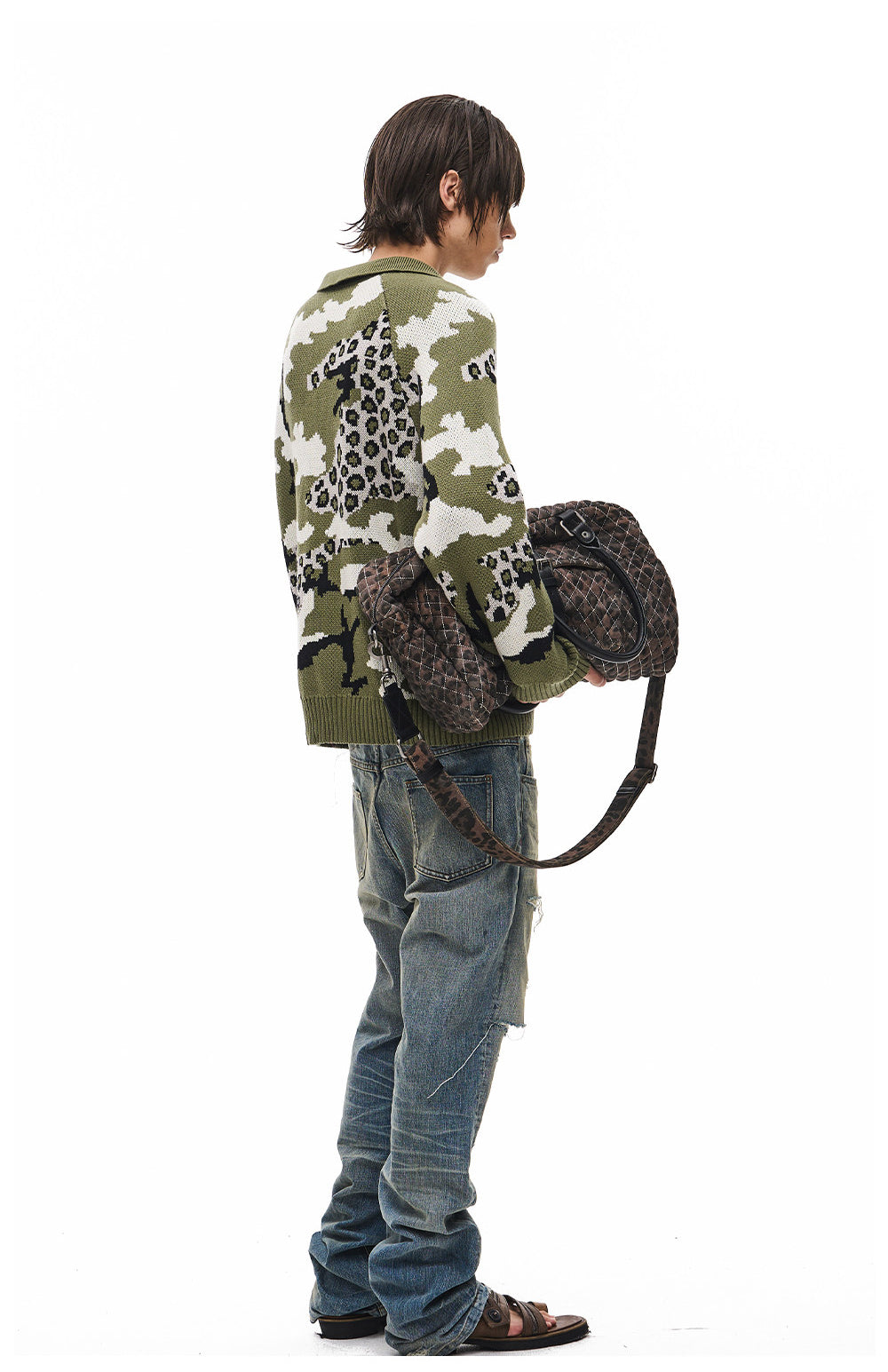 Retro Camouflage Leopard-Print Casual Knit