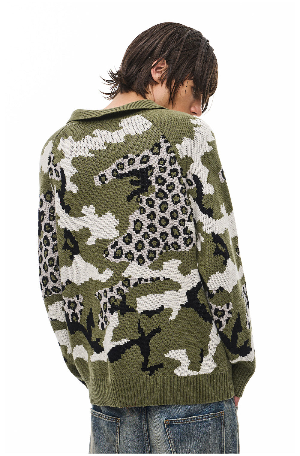 Retro Camouflage Leopard-Print Casual Knit