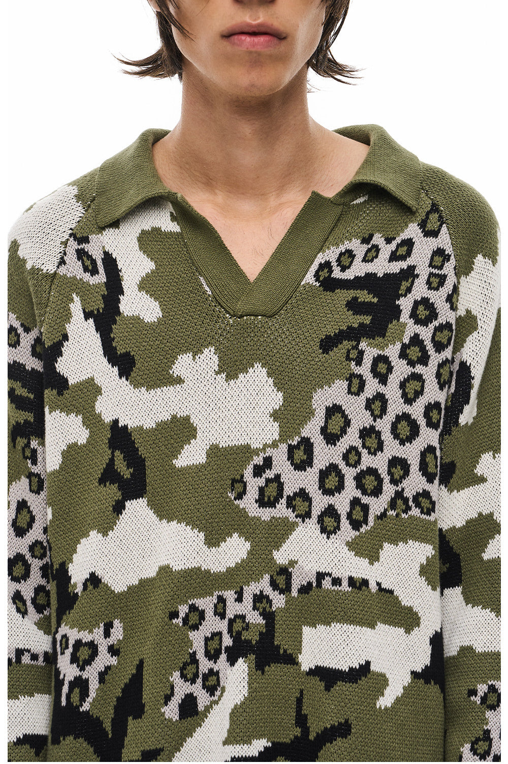 Retro Camouflage Leopard-Print Casual Knit