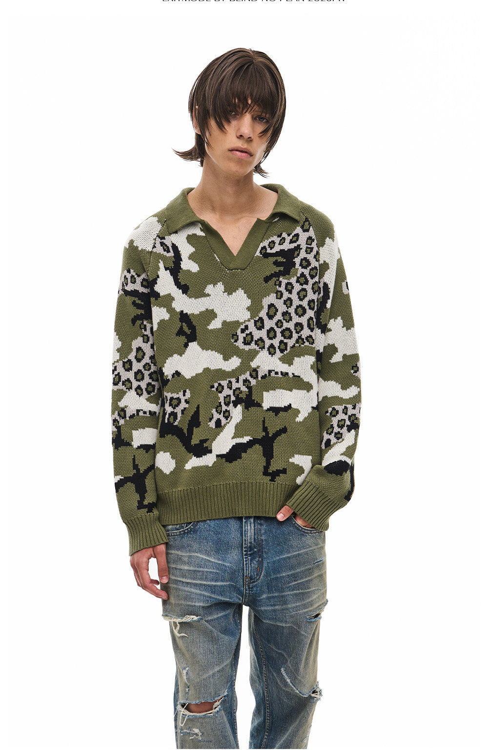 Retro Camouflage Leopard-Print Casual Knit