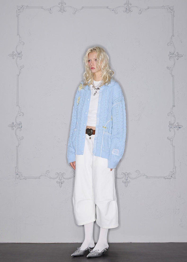 Cable Knit Lazy Cardigan