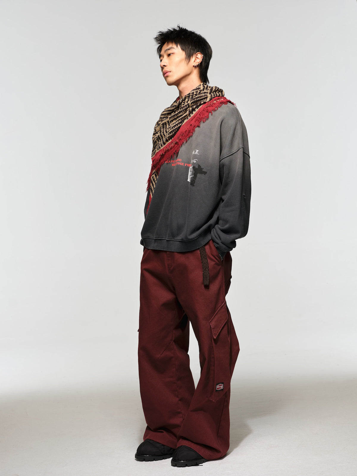 Vintage Short-Sleeve Wide Sweatshirt