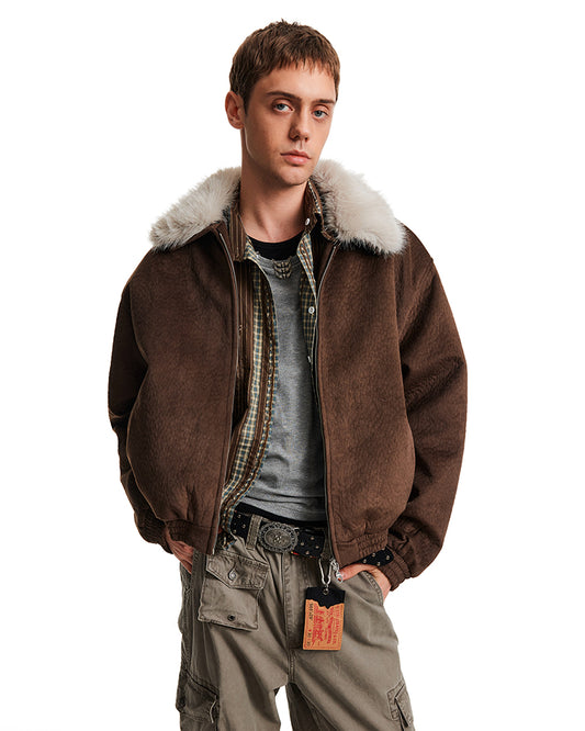 Clean Fit Fur Collar Jacket