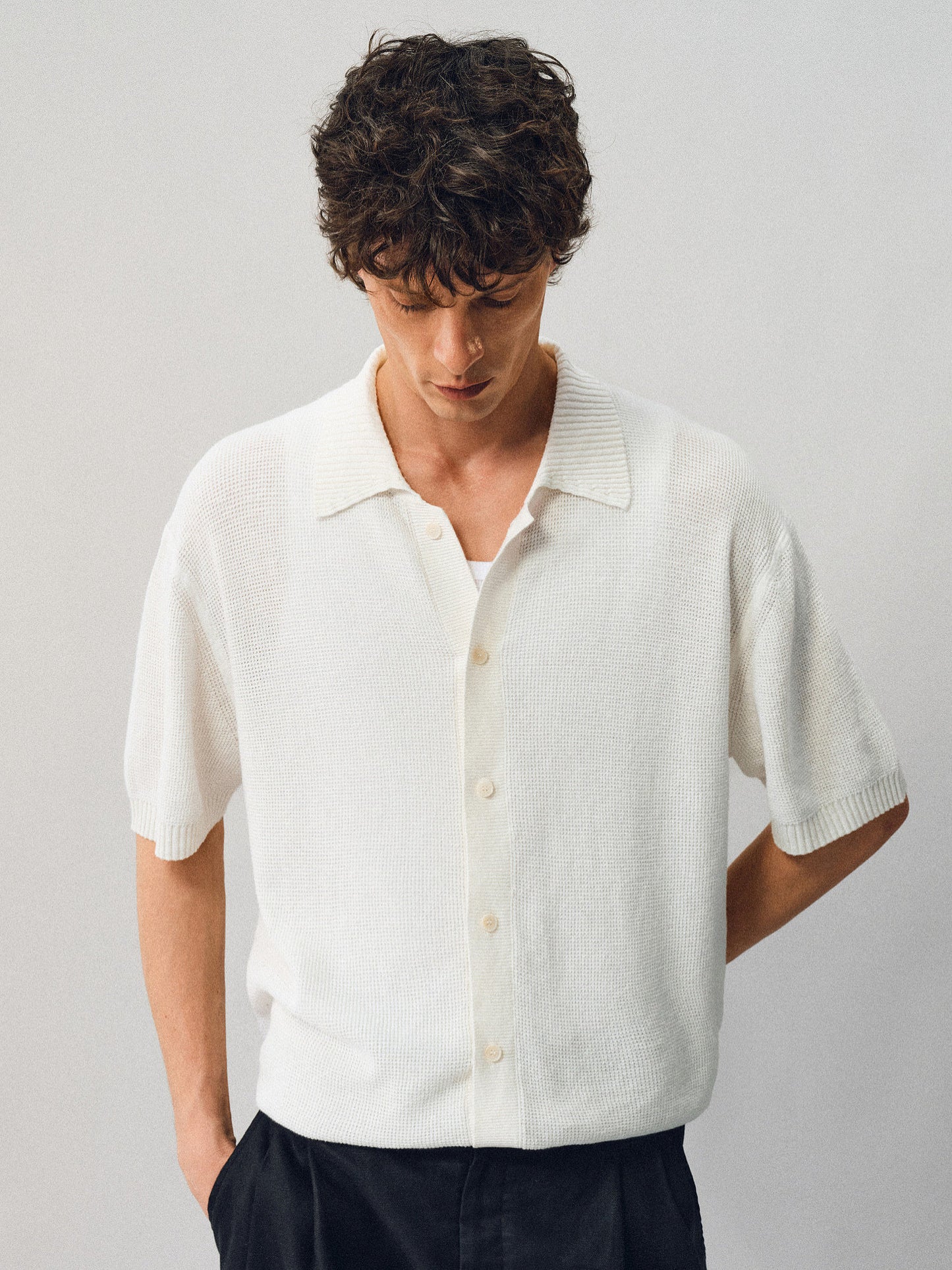 Textured Linen-Cotton Blend Shirt