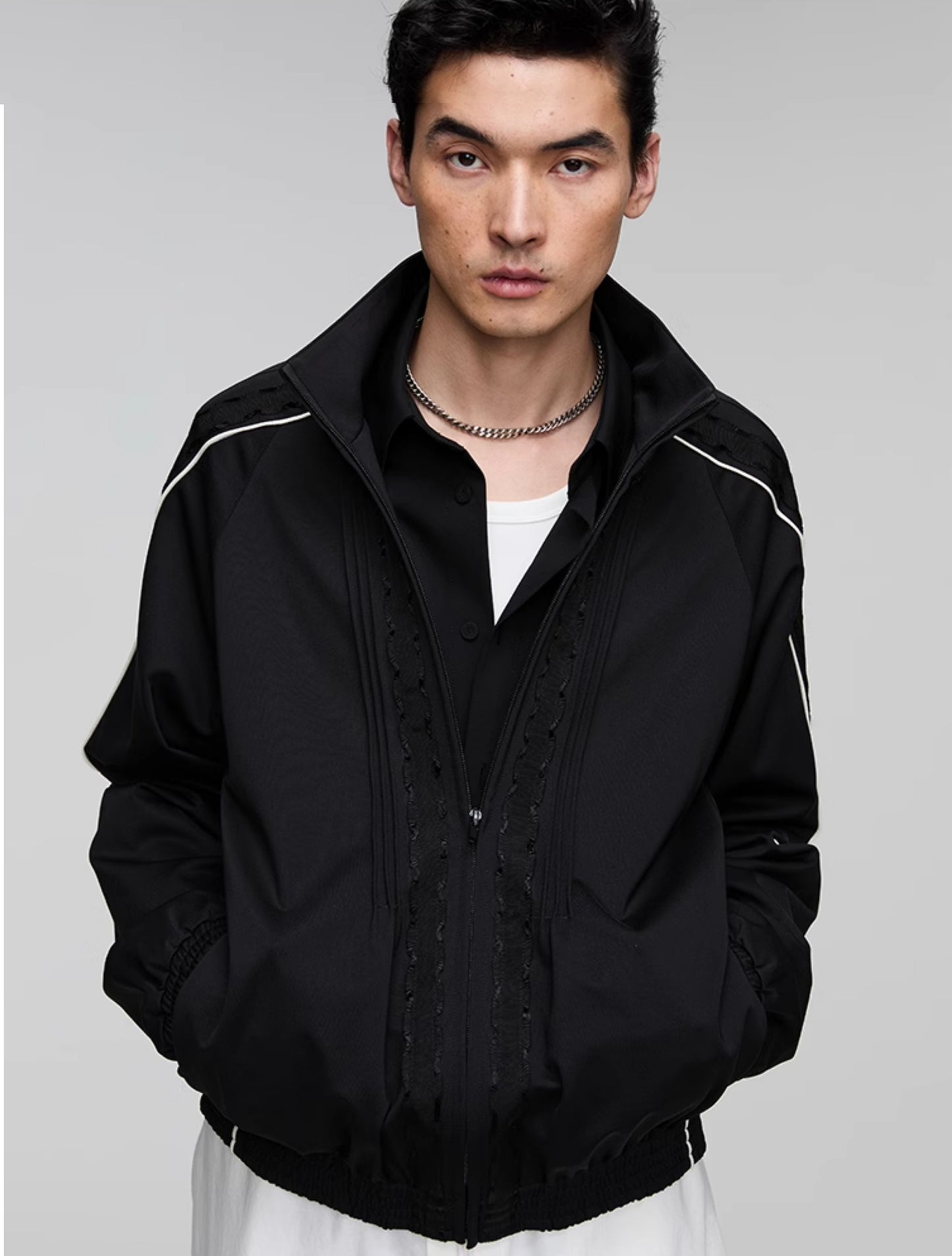 Decorative ribbon sports casual jacket