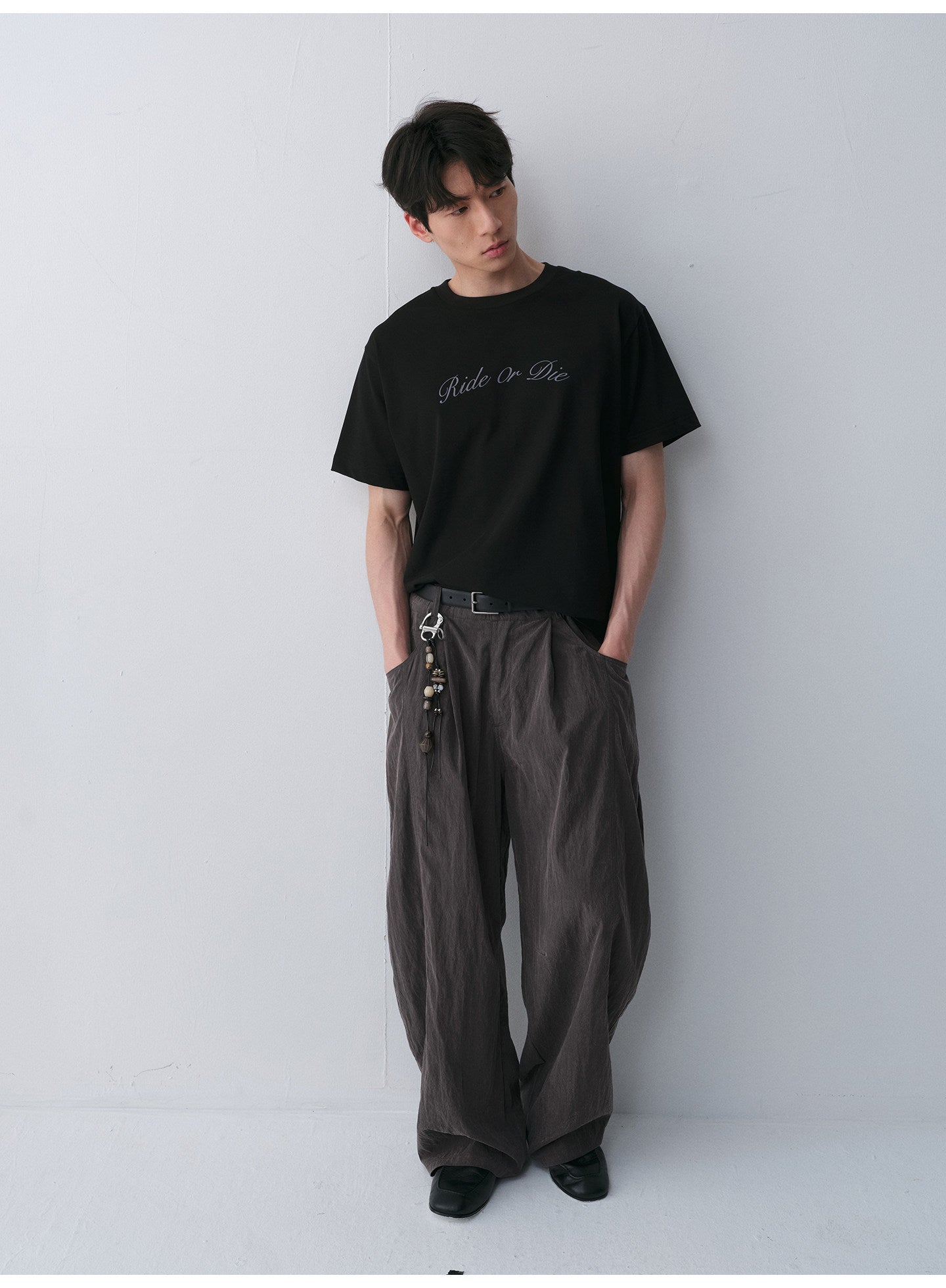 Round-Neck T-Shirt with Alphabet Print