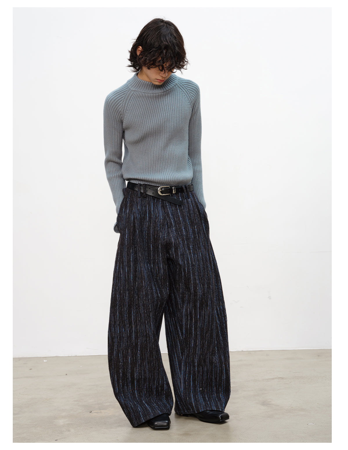 Pleated Jacquard Casual Pants