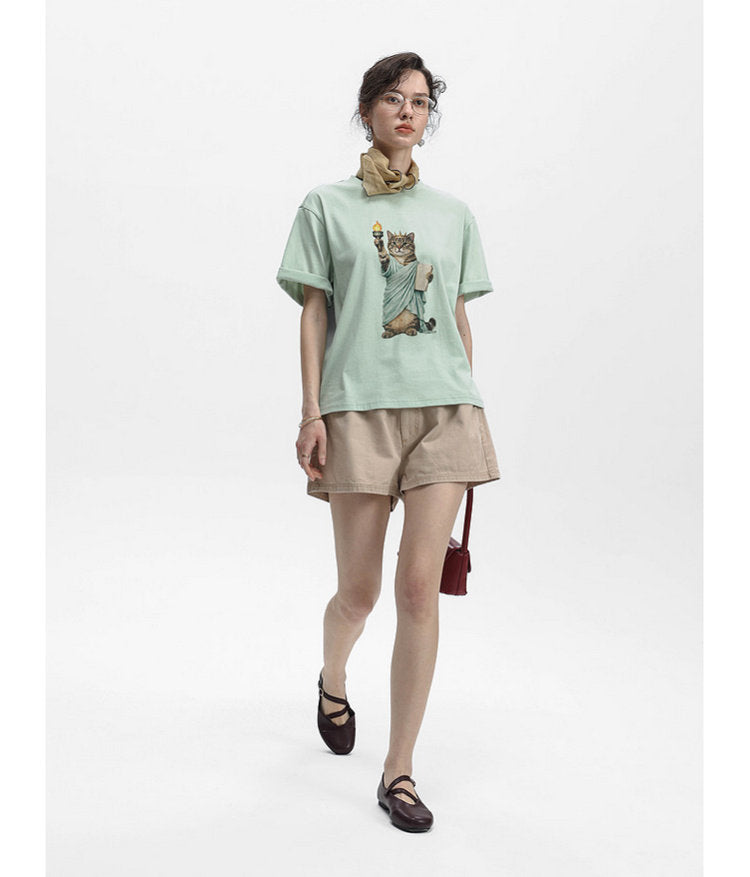 Moisture-wicking quick-drying printed T-shirt