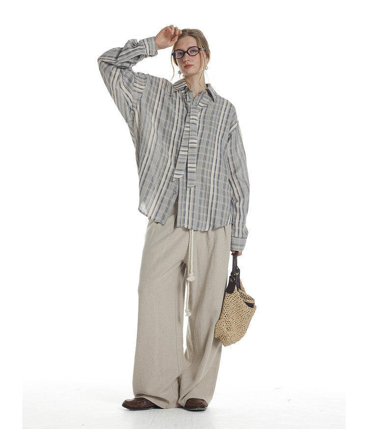 High Intelligence Loose Stripe Shirt