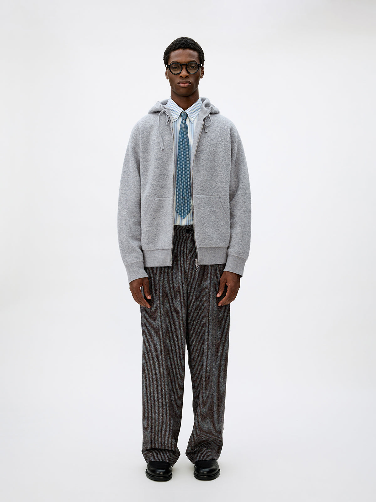 Zip-Up Hooded Cardigan