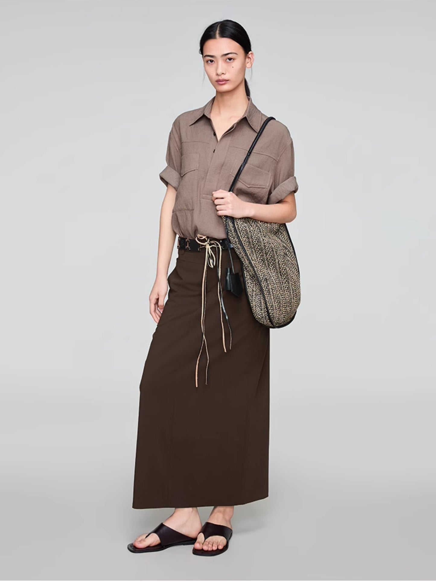 Retro Lapel Draped Casual Shirt