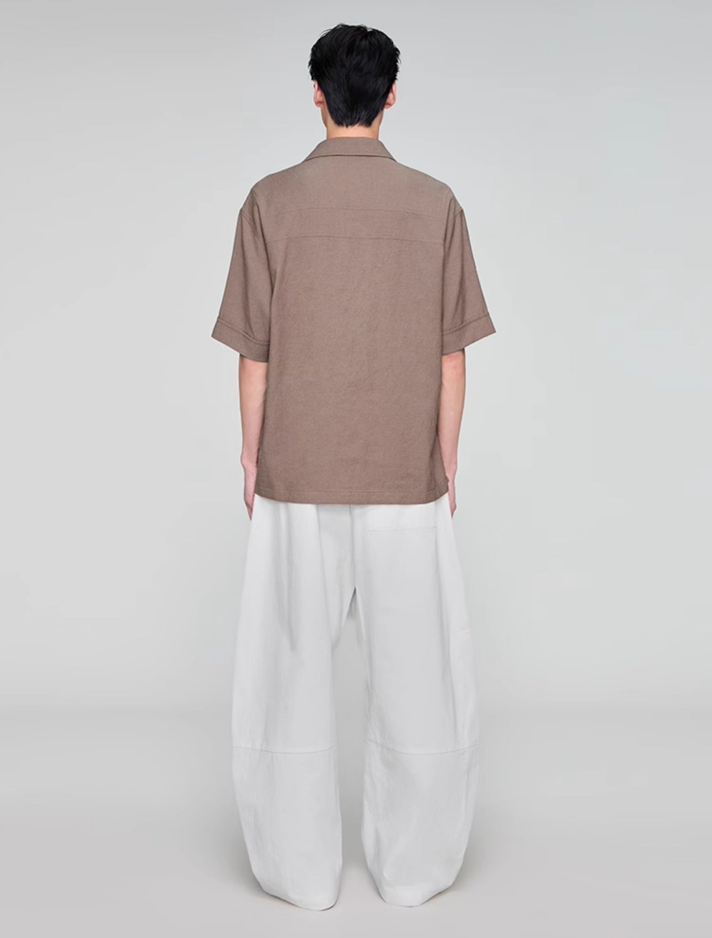 Retro Lapel Draped Casual Shirt