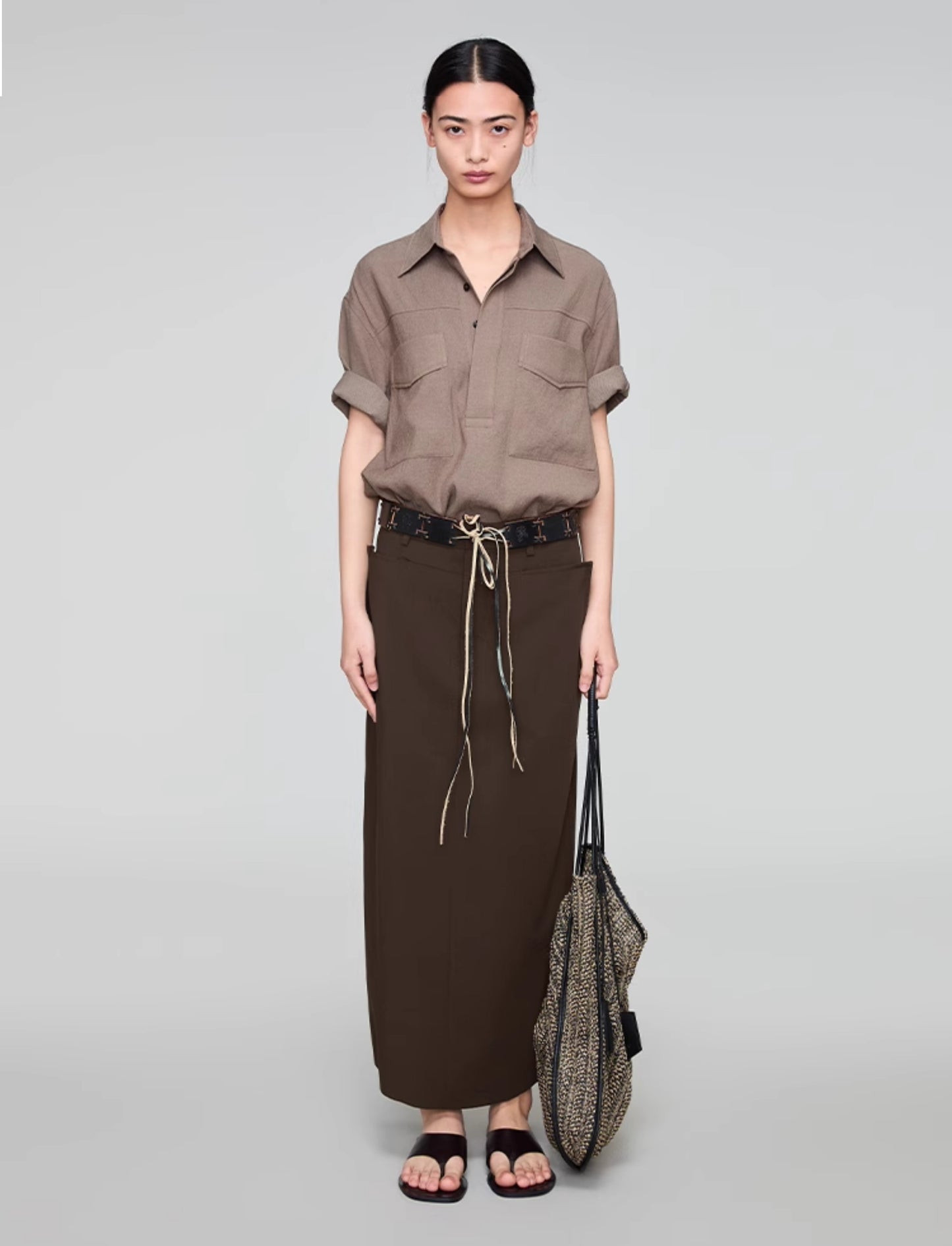 Retro Lapel Draped Casual Shirt