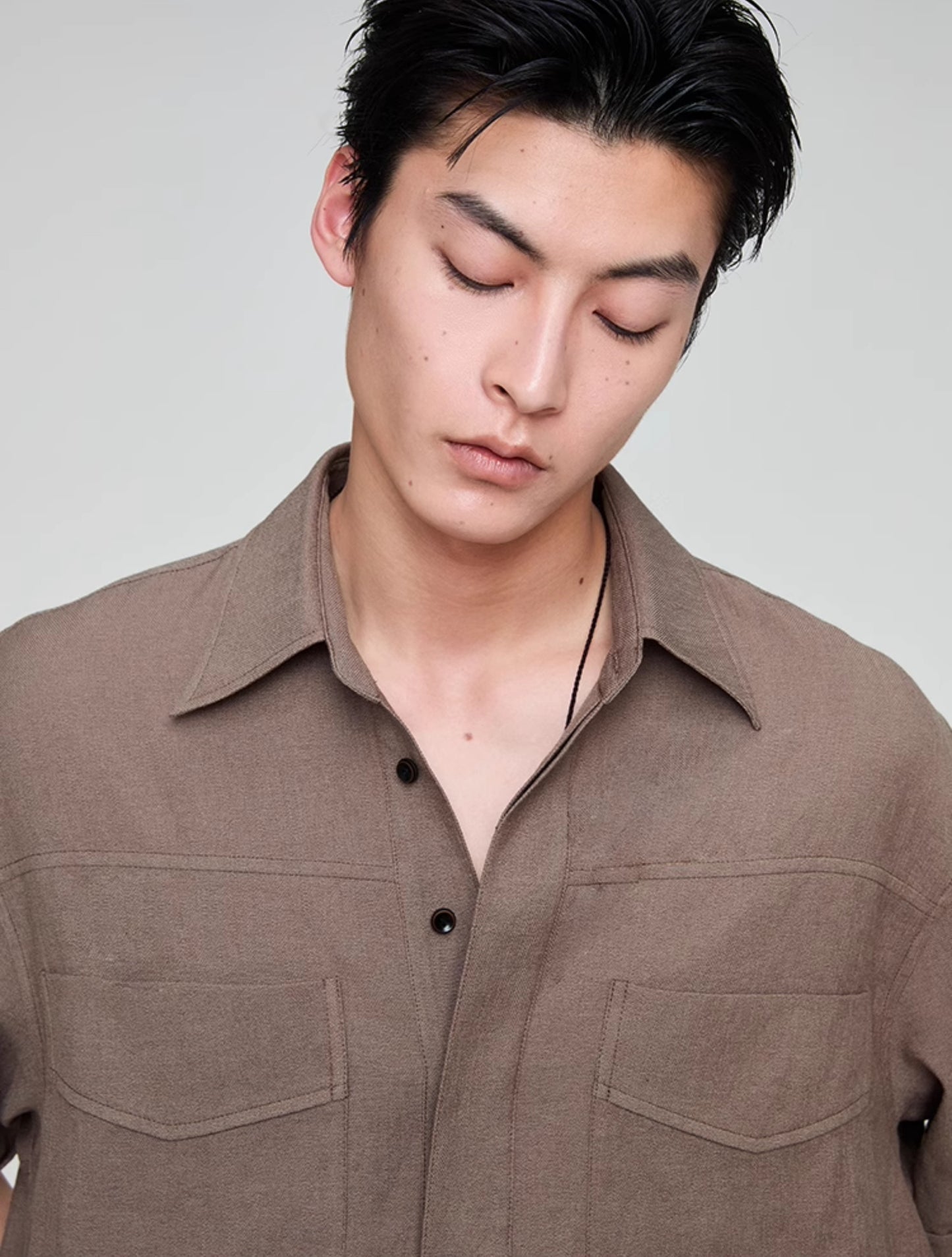 Retro Lapel Draped Casual Shirt