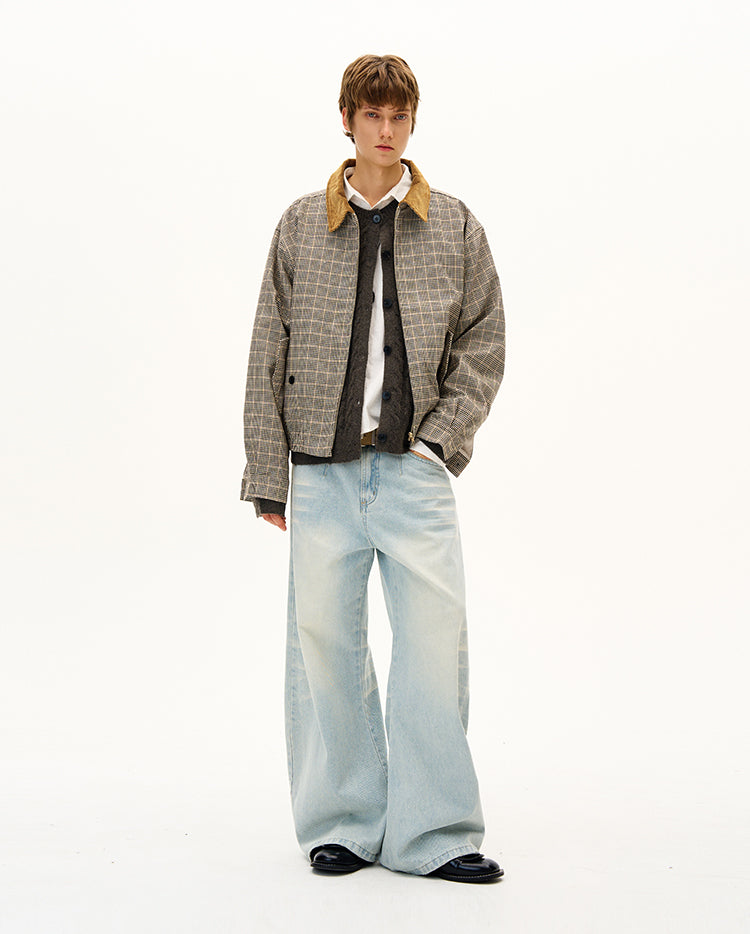 Corduroy Lapel Check Jacket