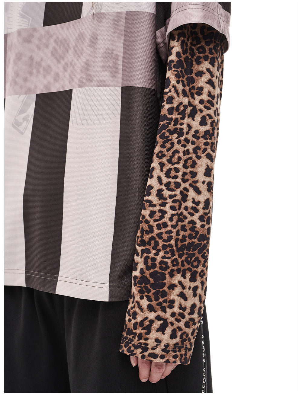 Faux Two-Piece Digital-Print Jersey T-Shirt