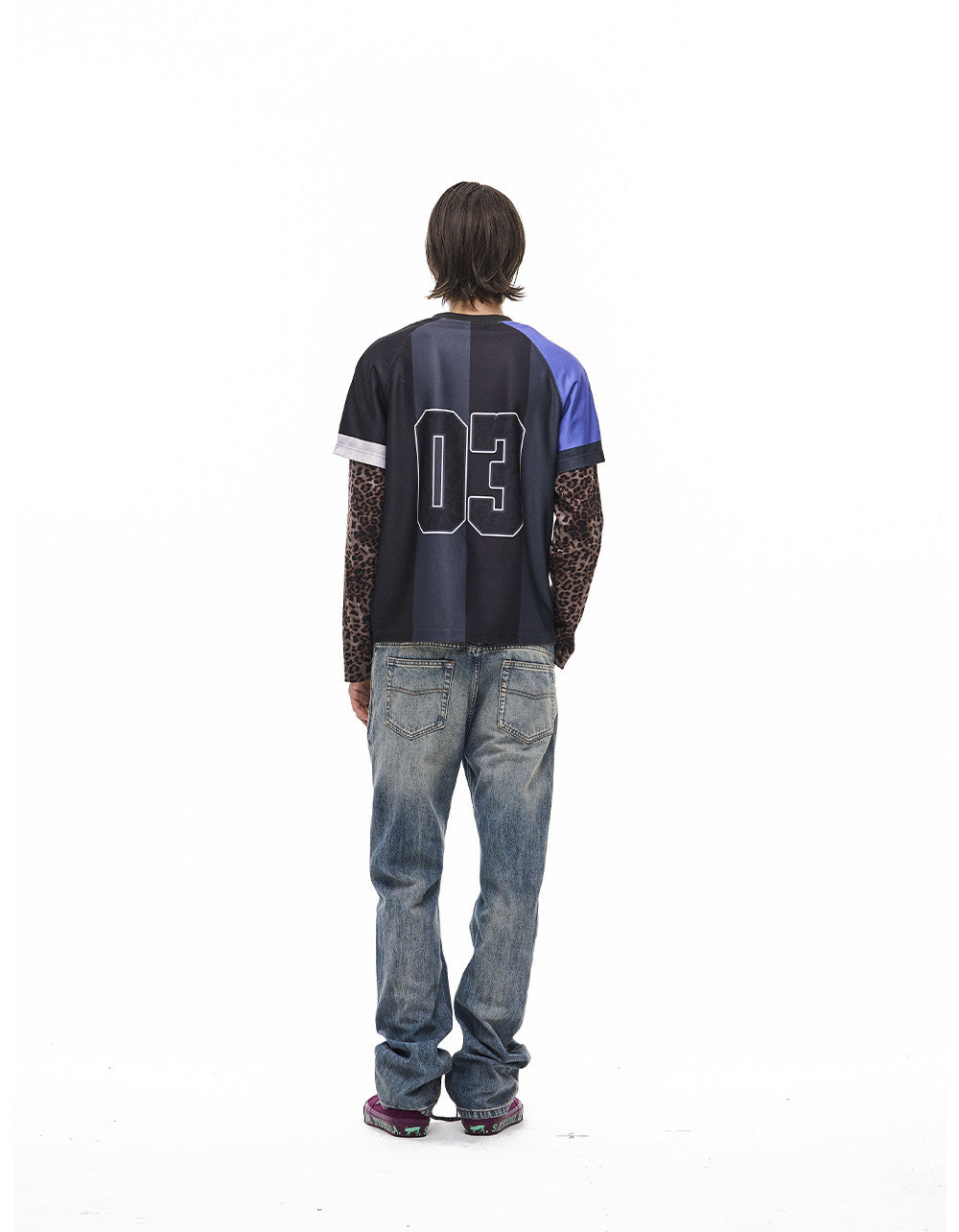 Faux Two-Piece Digital-Print Jersey T-Shirt
