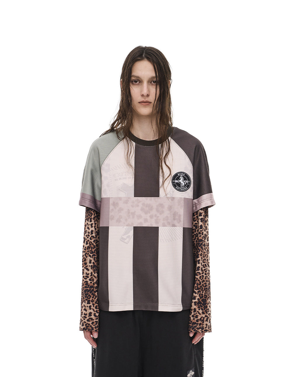 Faux Two-Piece Digital-Print Jersey T-Shirt
