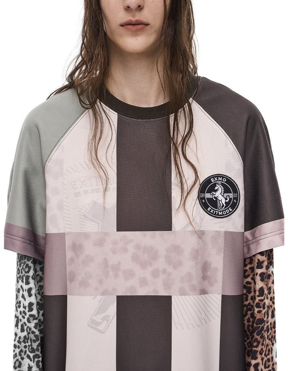 Faux Two-Piece Digital-Print Jersey T-Shirt