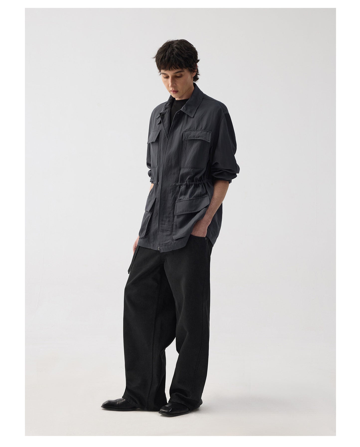 Nylon Blend Short Jacket